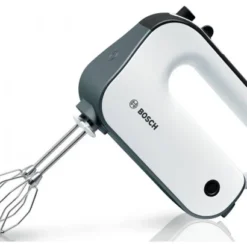 Bosch Electroménager MFQ49700 Mixeur Main, 5 Vitesses + Turbo, Moteur Puissant 850 W, Fouets à Microbilles, Poignée Soft Touch, Blanc