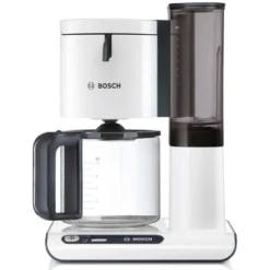 Bosch Haushalt TKA8011 Cafetière Blanc, Anthracite Nombre De Tasse=10 Verseuse En Verre, Fonction De Conservation De La Chaleur