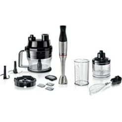 Bosch Haushalt ErgoMaster Serie 6 Mixeur Plongeant 1200 W Avec Verre Doseur, Avec Blender, Multifonction, Fouet , Sans BPA Acier Inoxydable, Noir