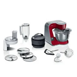 Bosch Robot Culinaire MUM5 MUM5X720 Balance Intégrée Bol En Acier Inoxydable 3,9 L Mixeur 1,25 L Crochet à Pétrir Professionnel Transmission, Fouet Professionnel 1000 W