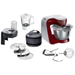 Bosch MUM5 Robot De Cuisine 1000 W 3,9 L Noir, Rouge, Acier Inoxydable