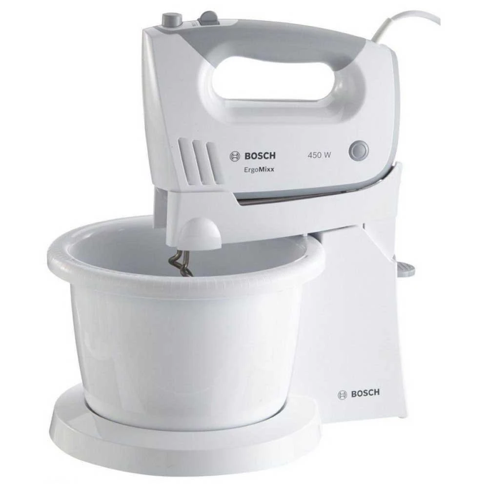 Bosch Mfq36460 Batteur électrique Ergomixx Avec Support Et Bol Mélangeur 450 W Blanc/gris 3 Bosch Mfq36460 Batteur électrique Ergomixx Avec Support Et Bol Mélangeur 450 W Blanc/gris